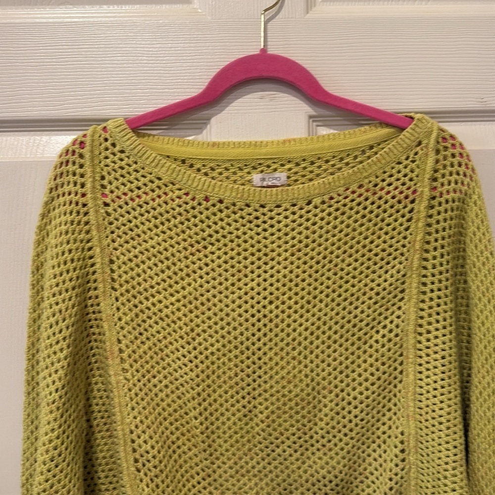 Pilcro yellow open knit sweater, XS - Picture 4 of 10